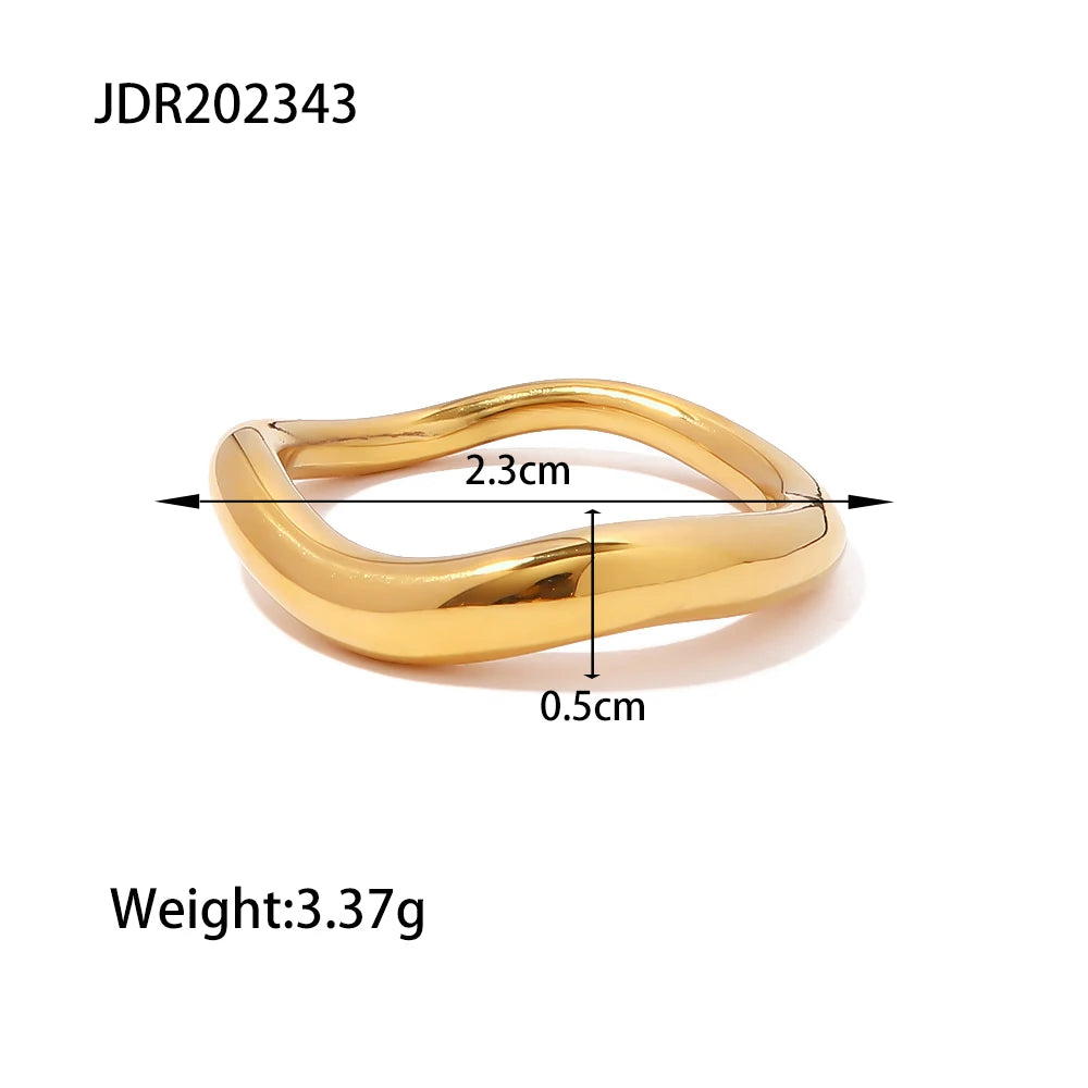 Gold Stainless Steel Hollow Ring