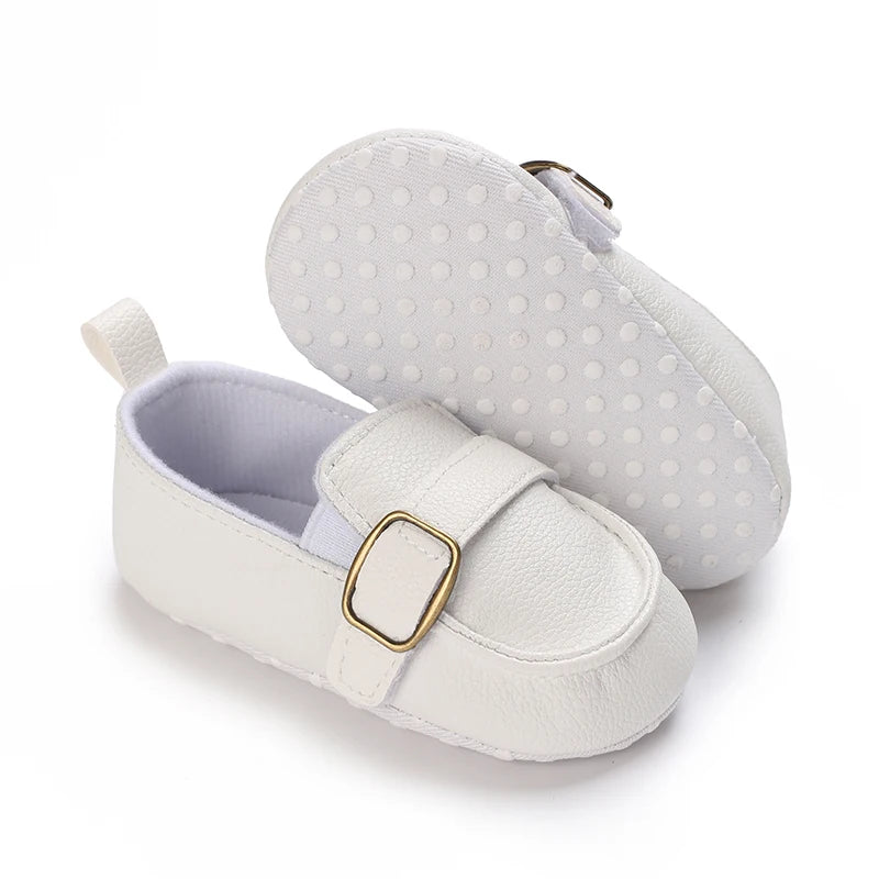 Baby Christening Shoes (0–18M) – PU Leather Moccasins for Boys & Girls