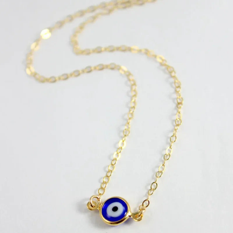 Simple Evil Eye Thin Pendant Women