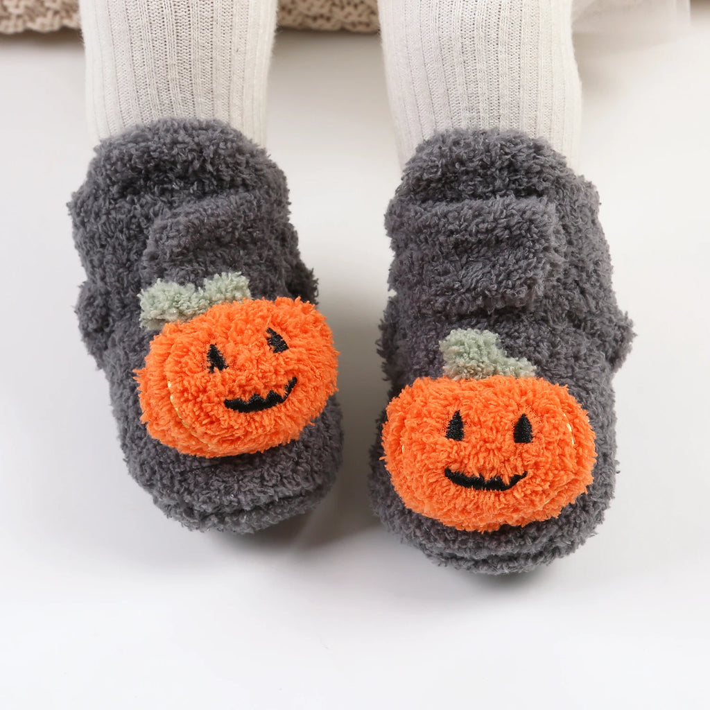 Baby Halloween Pumpkin Booties – Newborn First-Step Sock Shoes