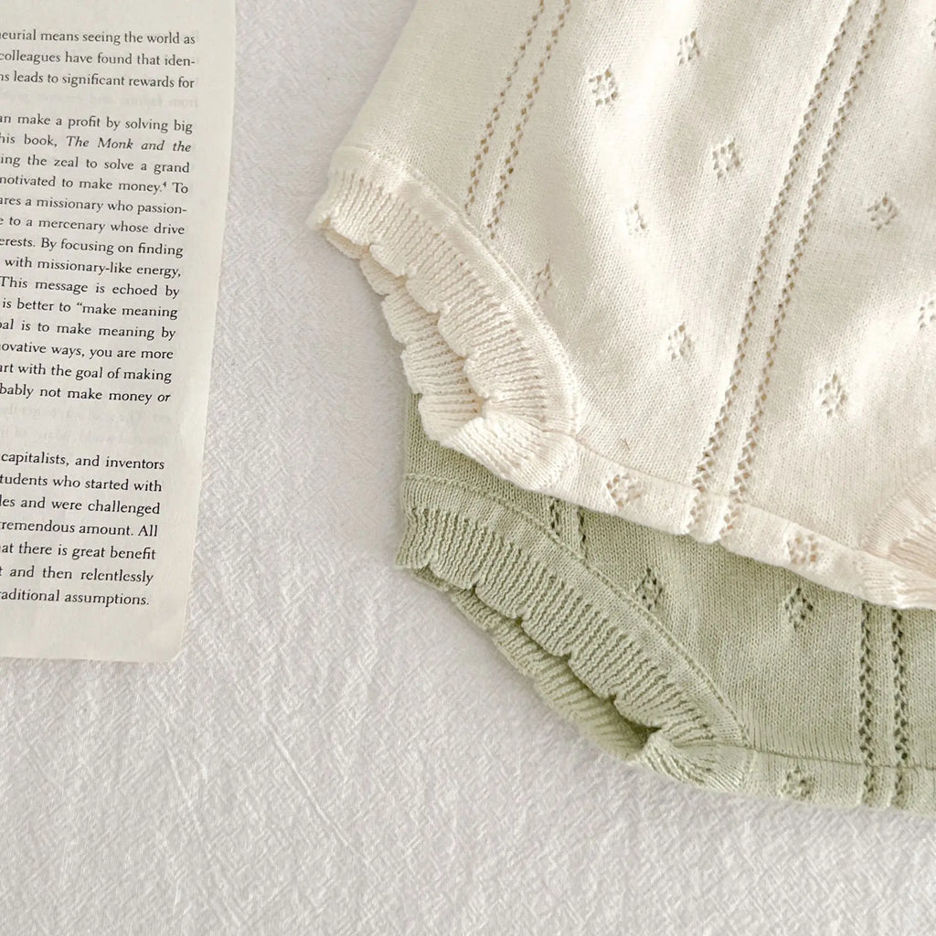 Baby Girl Knit Tee & Shorts Set – Summer (0–2Y)