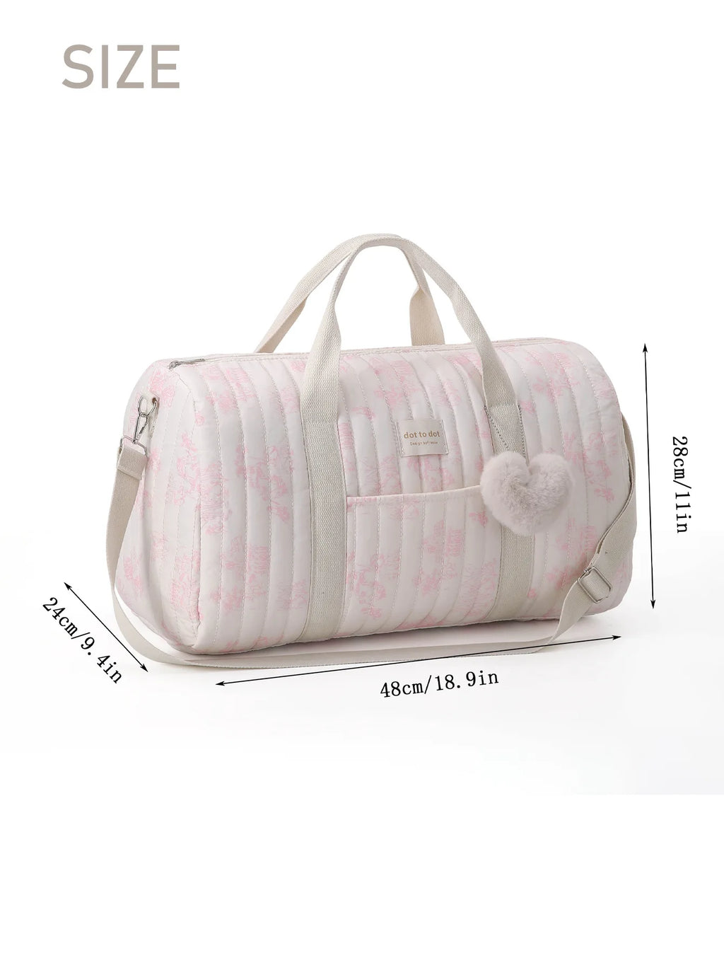 Large Quilted Baby Bag – Shoulder Diaper Organizer