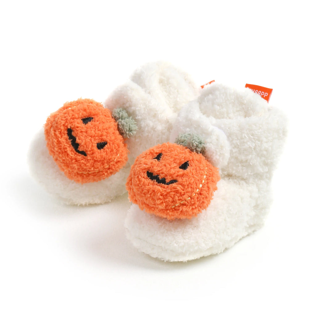 Baby Halloween Pumpkin Booties – Newborn First-Step Sock Shoes