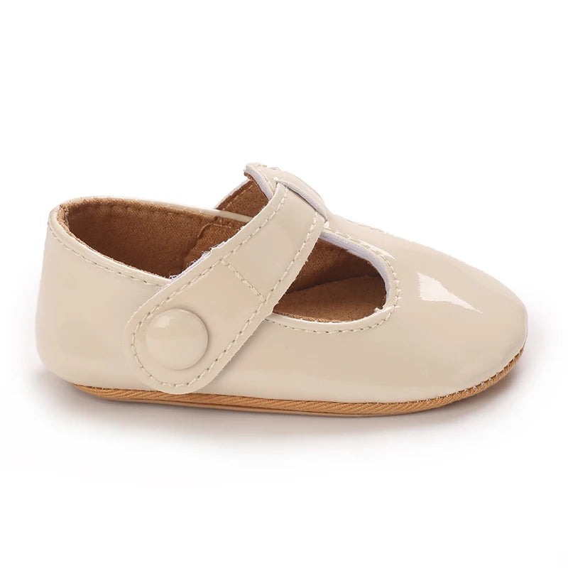 Baby Mary Jane Shoes (0–18M) – PU First Walkers with Bowknot