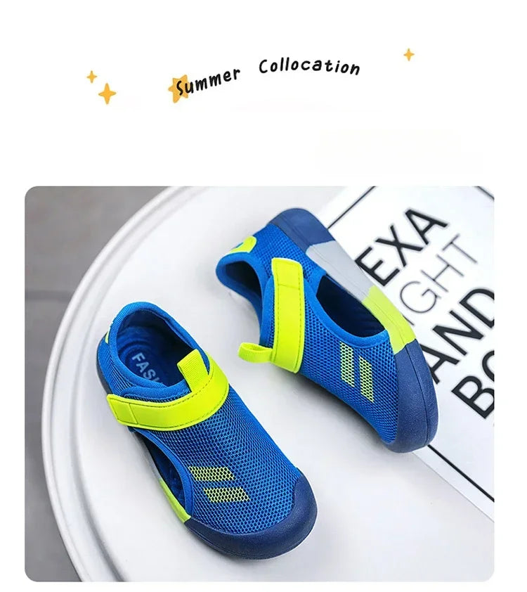 Kids Mesh Sport Sandals – Lightweight Closed-Toe Casual Shoes (23-36)