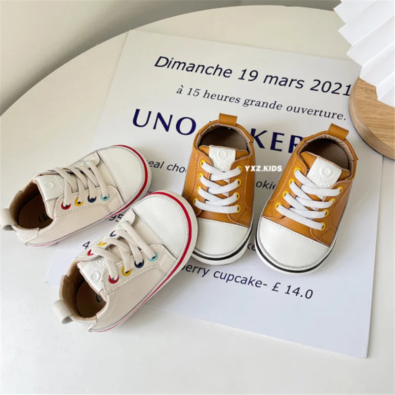 Baby Spring/Autumn Leather Sneakers  – Soft Sole Toddler Shoes