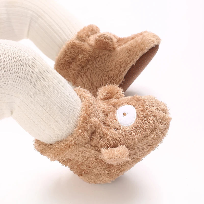 Baby Winter Cotton Shoes (0–1Y) – Thick Warm Teddy Bear Walking Shoes