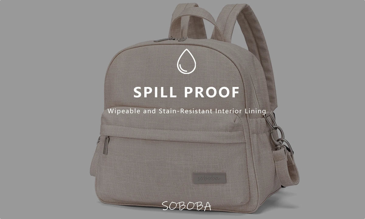 Soboba Stylish Waterproof Diaper Bag – Large Capacity Multi-Functional Backpack with 2 Straps