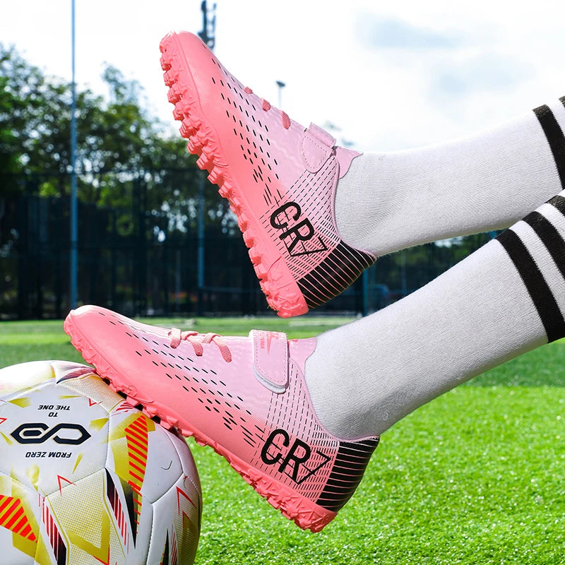 Kids’ Soccer Cleats – Hook & Loop Football Shoes