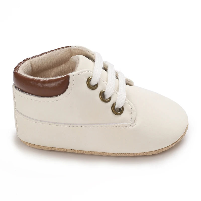Baby Walking Shoes (0–18M) – Lace-Up Casual Flat Sneakers