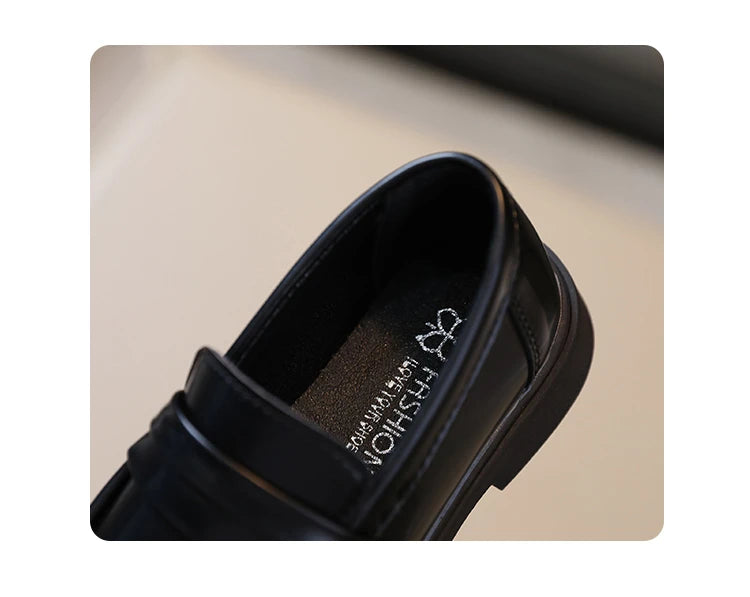 Kids’ Leather Loafers – Soft Princess Party & School Shoes