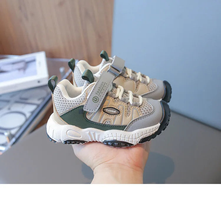 Boys’ Patchwork Sneakers – Casual Outdoor Sports Shoes