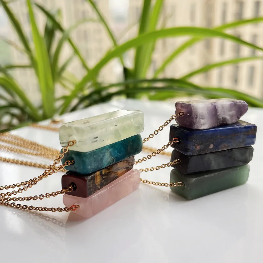 Minimalist Natural Crystal Stone Necklace Healing