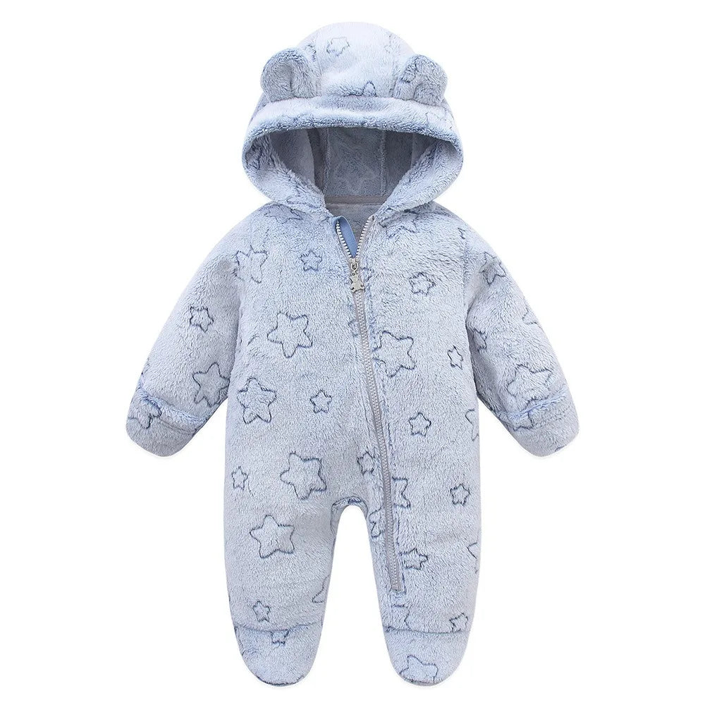 Cute Baby Jumpsuit – Warm Fleece (0–1Y)