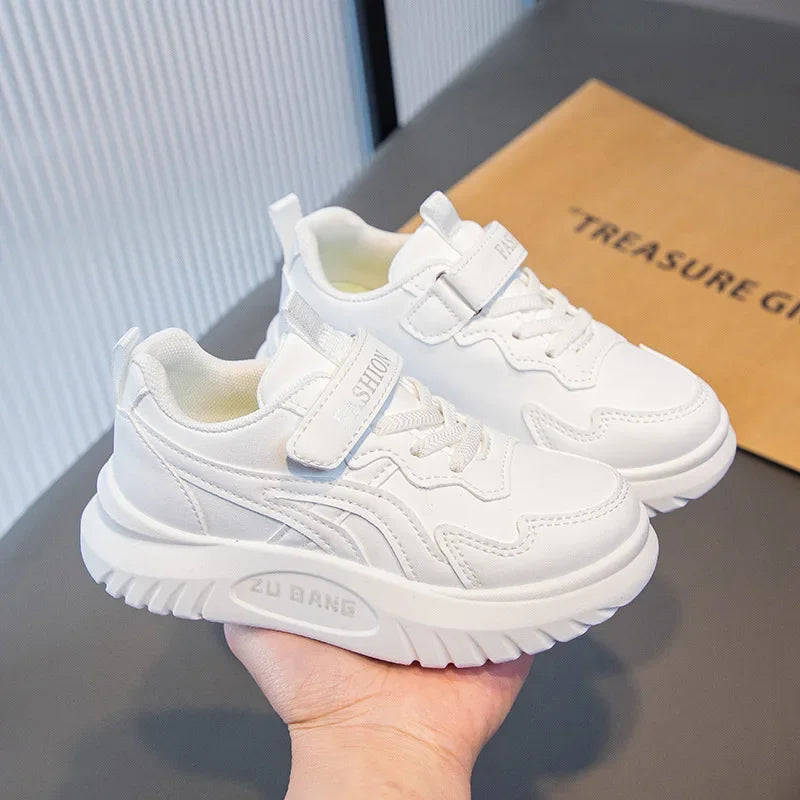 Kids Sports Shoes – Lightweight Breathable Leather Sneakers