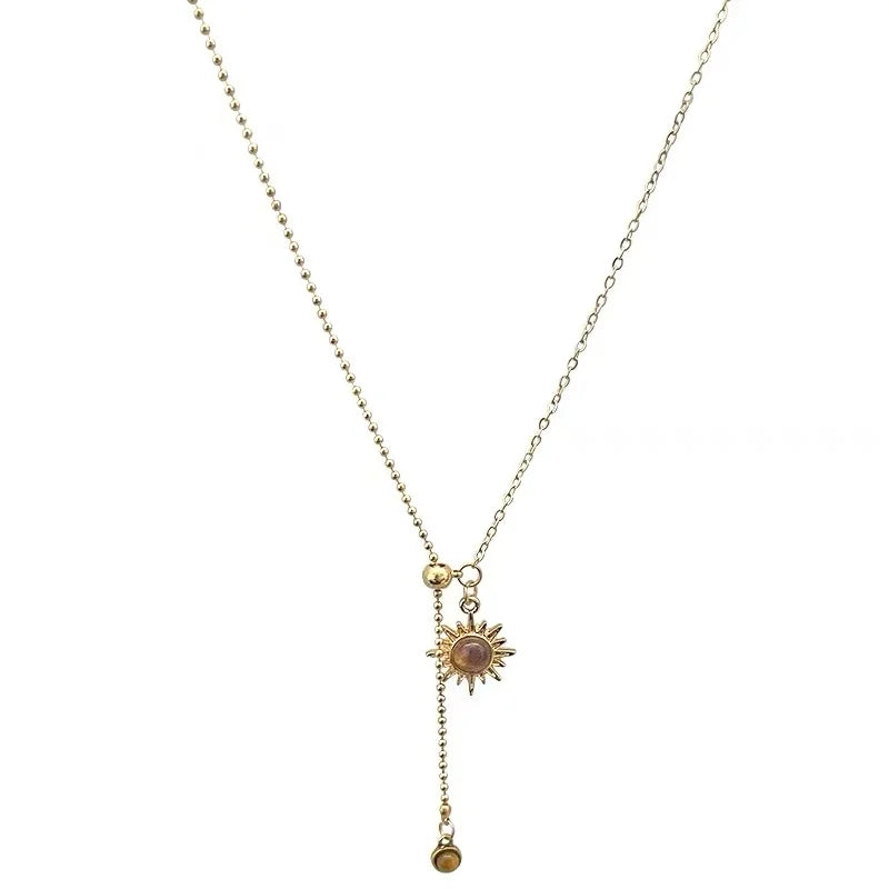 Sunflower Tiger Eye Stone Necklace
