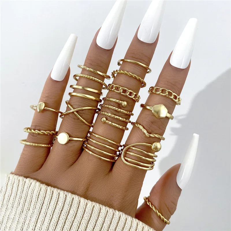 Heart Geometric Gold Butterfly Ring