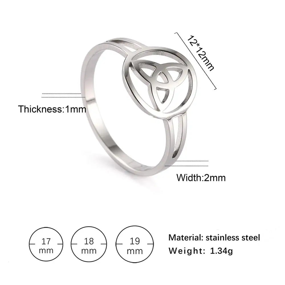 Cazador  Triquetra Irish Celtics Knot Rings for Women Stainless Steel Talisman Amulet Man Ring Jewelry 2026 Couple Gifts