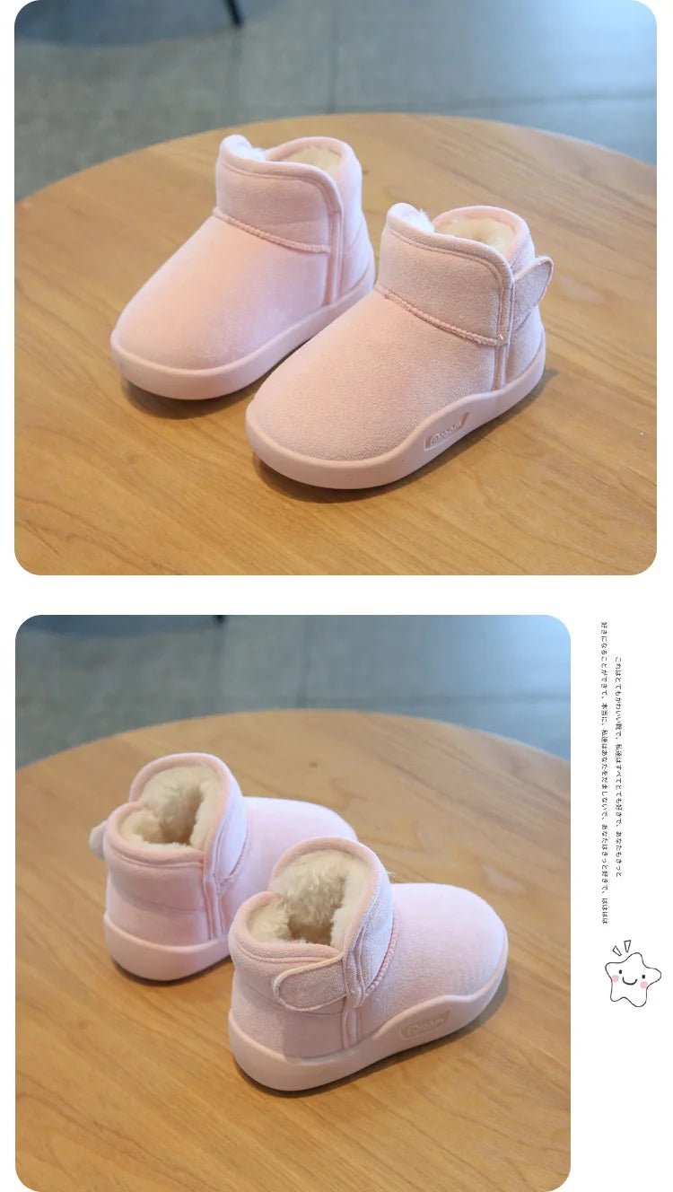 Kids 2025 Winter Snow Boots – Plush Warm Toddler Shoes (Size 15–24)