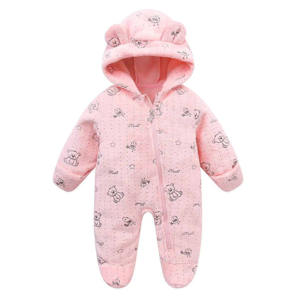 Cute Baby Jumpsuit – Warm Fleece (0–1Y)