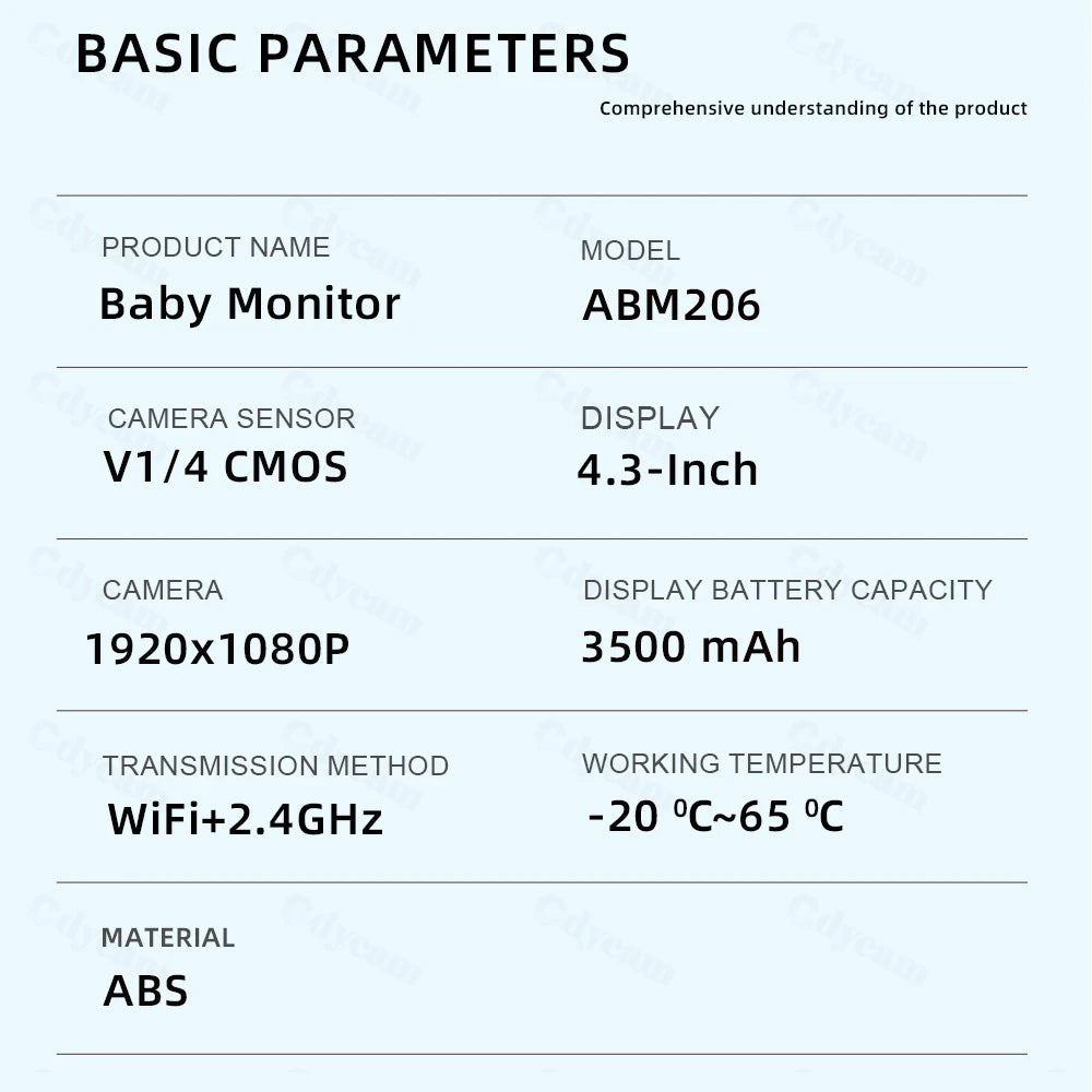 1080P HD Baby Monitor – WiFi, 4.3" Display & Night Vision