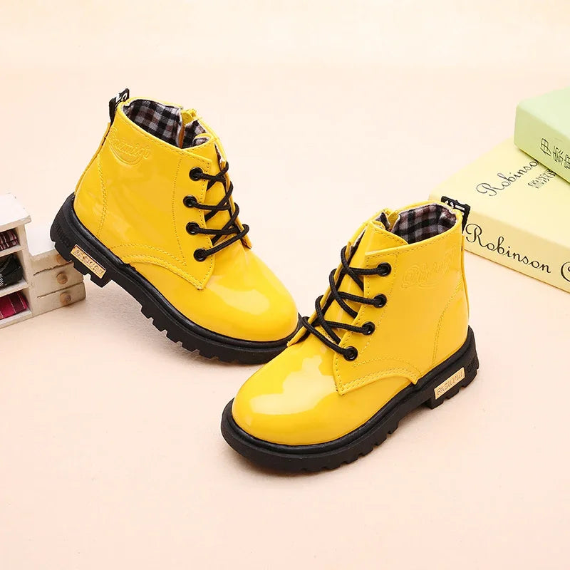 Girls’ PU Leather Winter Boots