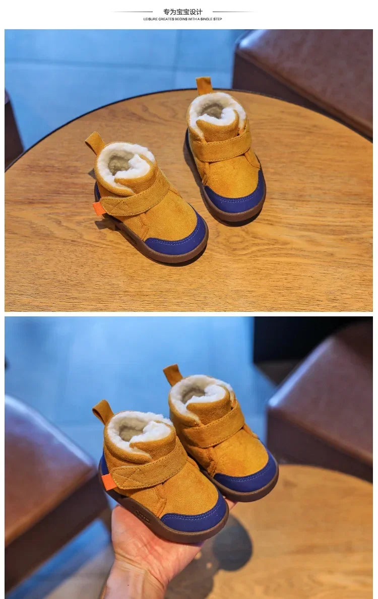 Kids Winter Snow Boots (0–5Y) – Plush Warm Non-Slip Sneakers