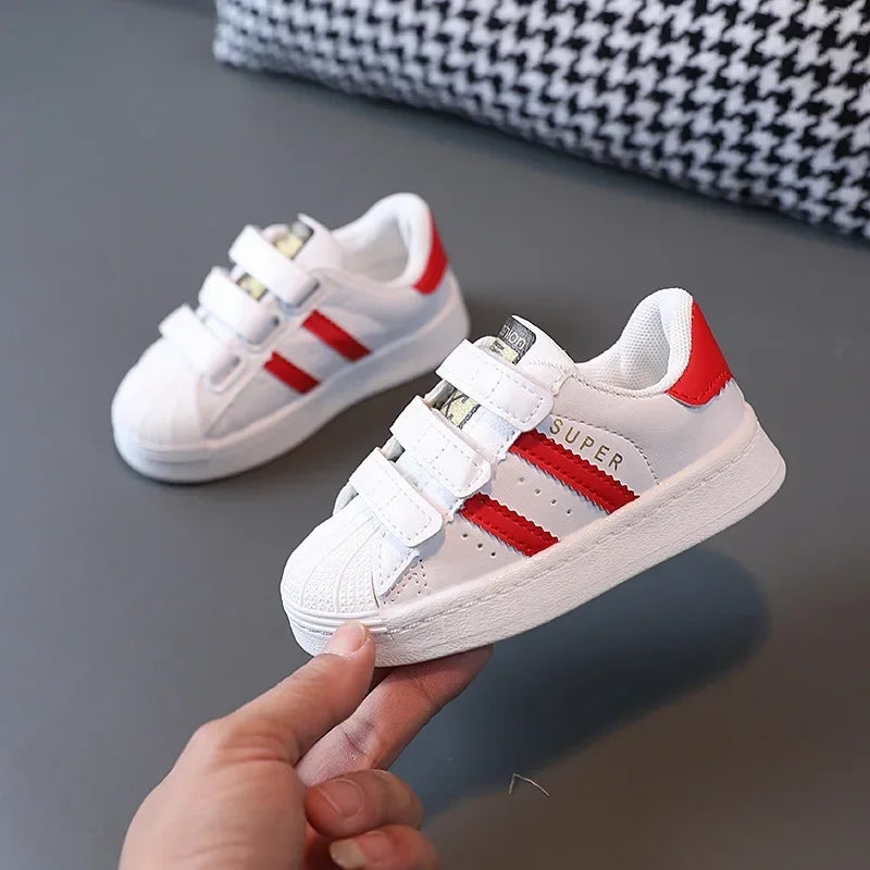 Kids White Sneakers – Breathable Non-Slip Casual Shoes