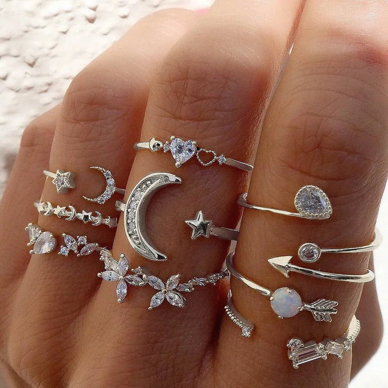 Gold Love Heart Butterfly Ring