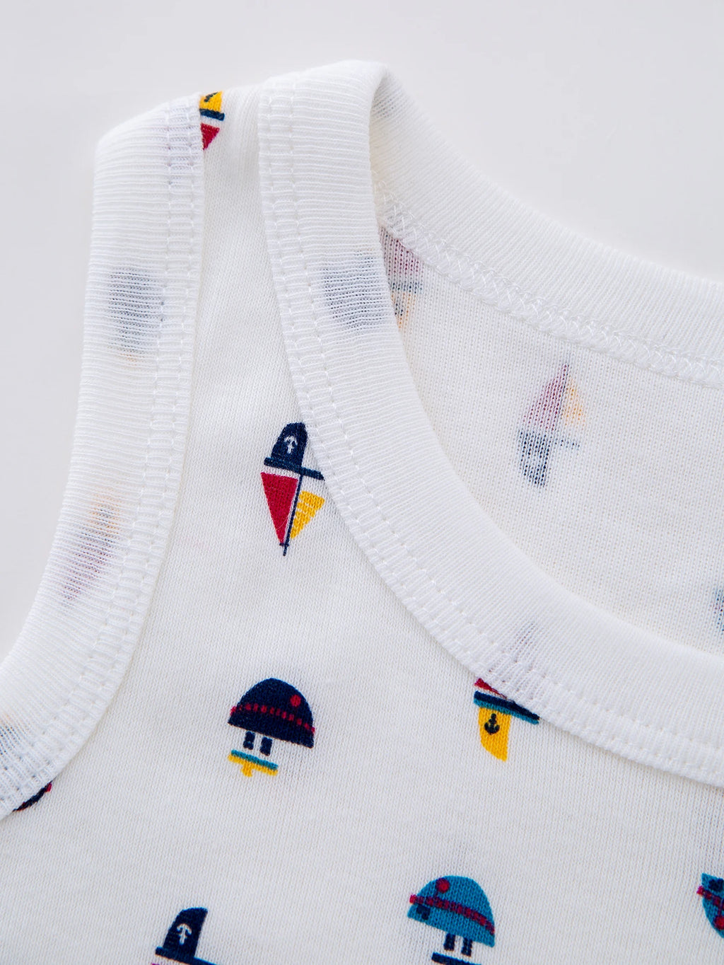 7PCS Infant Summer Outfit, Cotton Sleeveless Jumpsuits