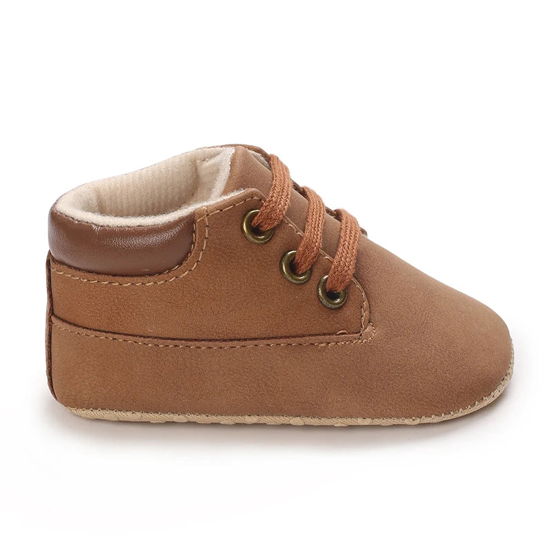 Baby Walking Shoes (0–18M) – Lace-Up Casual Flat Sneakers