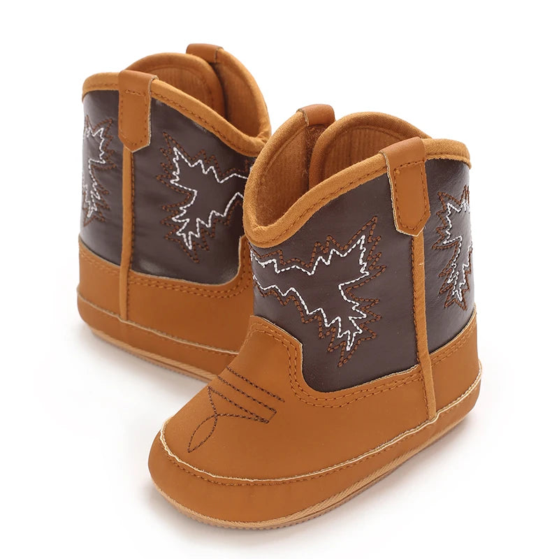 Baby Little Boots (0–18M) – Soft PU Anti-Slip Spring/Autumn Shoes