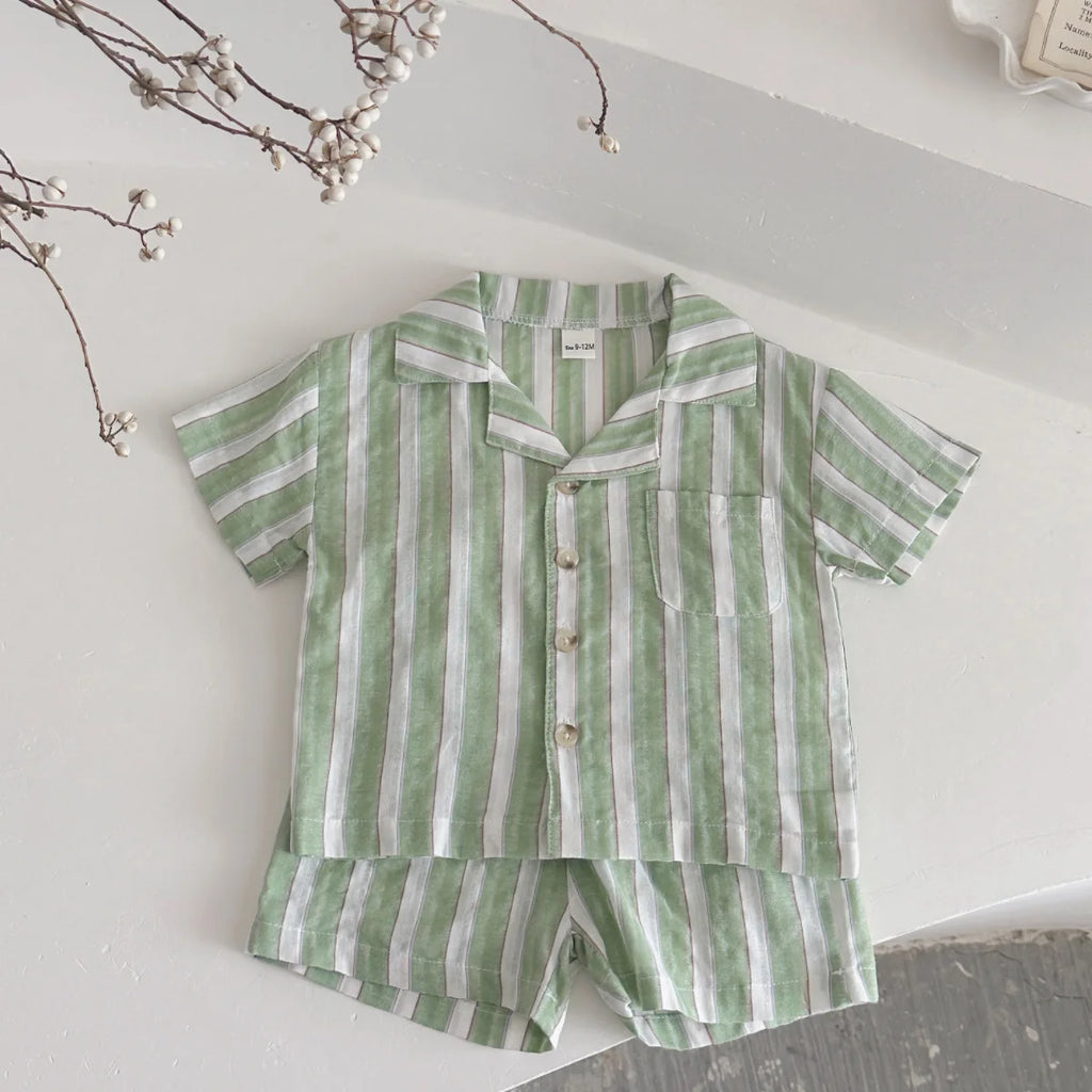 Striped Shirt & Shorts Girls  0-3Y - 2Pcs