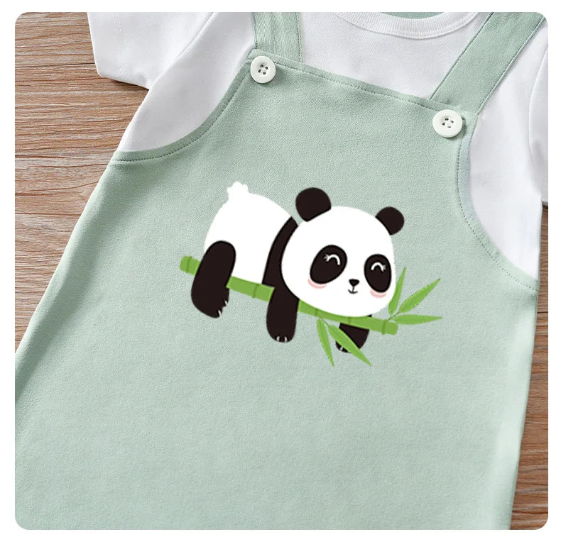 2 pieces braces and pandas eat bamboo,