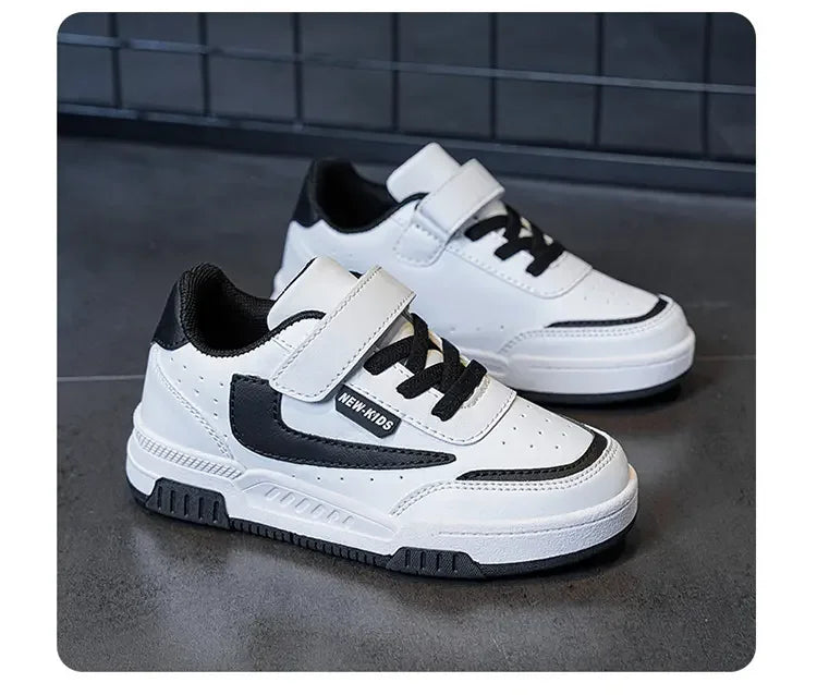 Kids’ Running Sneakers – Leather & Mesh, Non-Slip Shoes