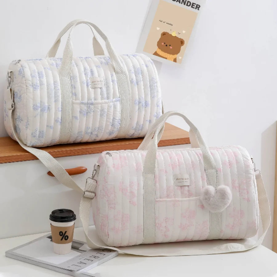 Large Quilted Baby Bag – Shoulder Diaper Organizer