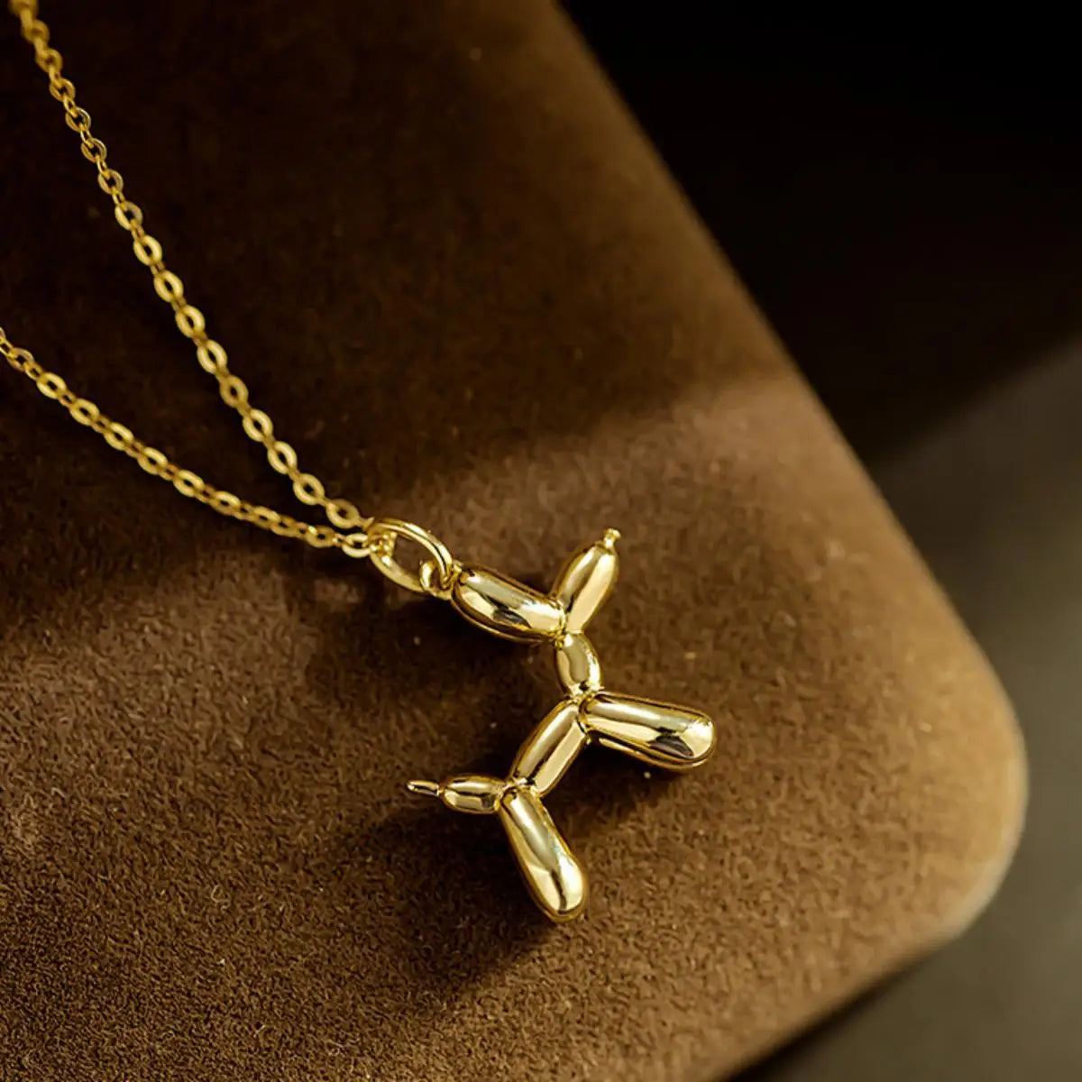 Stainless Steel Balloon Dog Pendant Necklace