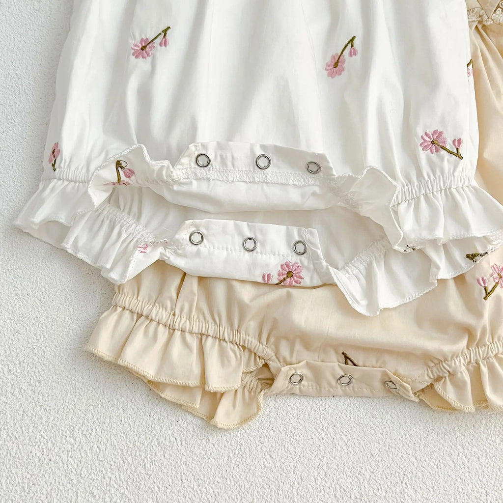 Baby Girls Sleeveless Embroider Flower