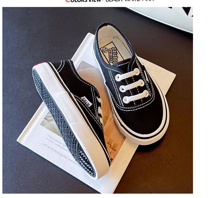 Kids Spring/Autumn Canvas Sneakers – Colorful Soft-Soled Shoes