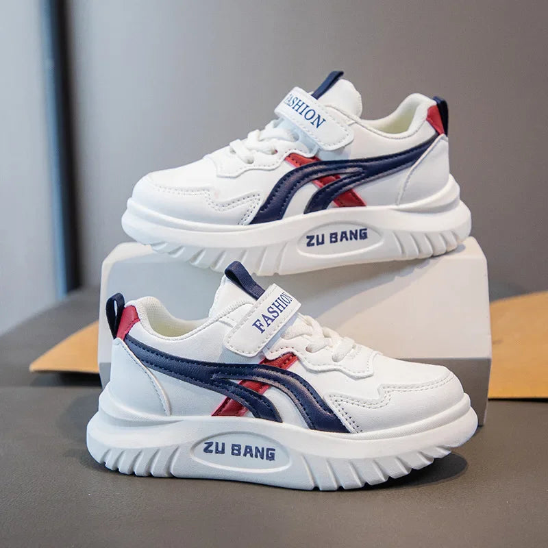 Kids Sports Shoes – Lightweight Breathable Leather Sneakers