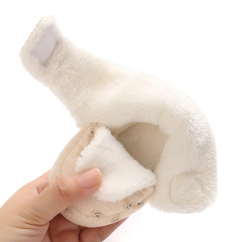 Baby Winter Cotton Shoes (0–1Y) – Thick Warm Teddy Bear Walking Shoes