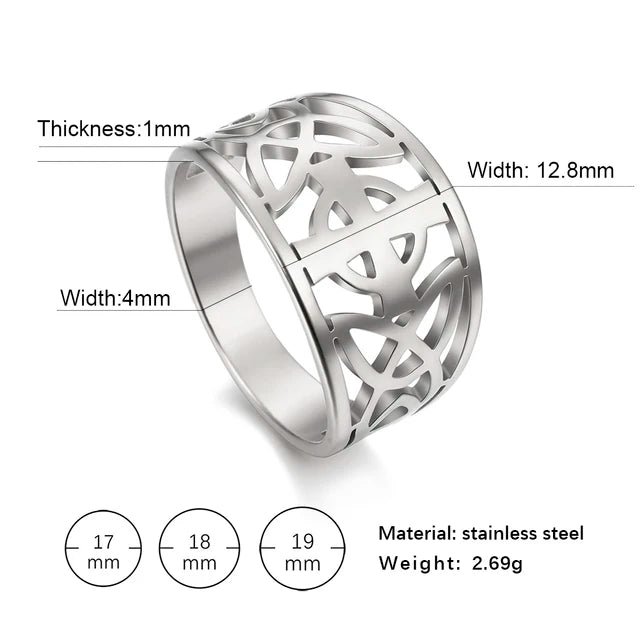 Cazador  Triquetra Irish Celtics Knot Rings for Women Stainless Steel Talisman Amulet Man Ring Jewelry 2026 Couple Gifts