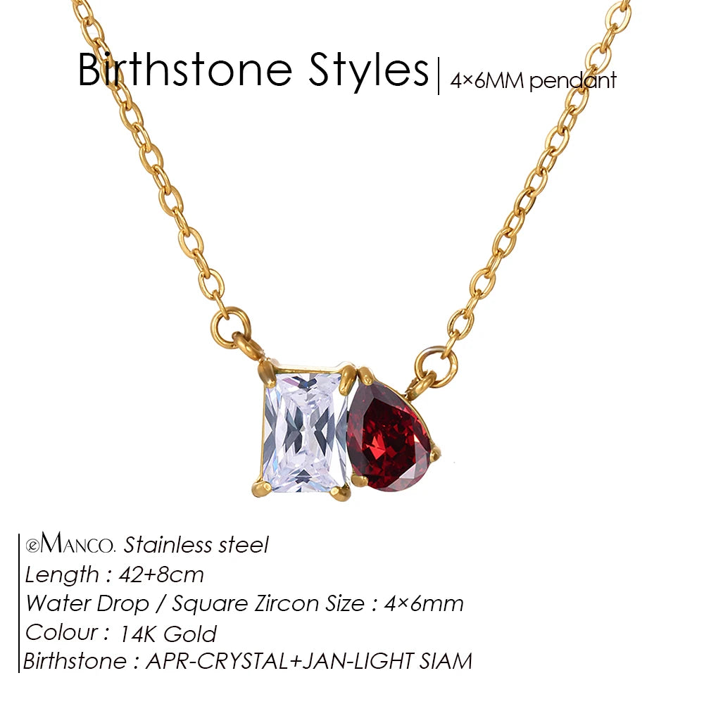 EManco Stainless Steel Square Zircon