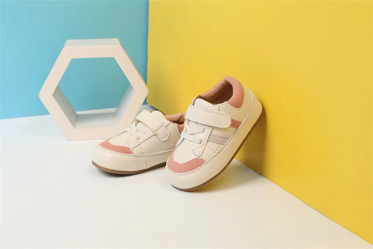 Baby & Toddler Leather Sneakers (0–5Y) – Soft Sole Outdoor Shoes