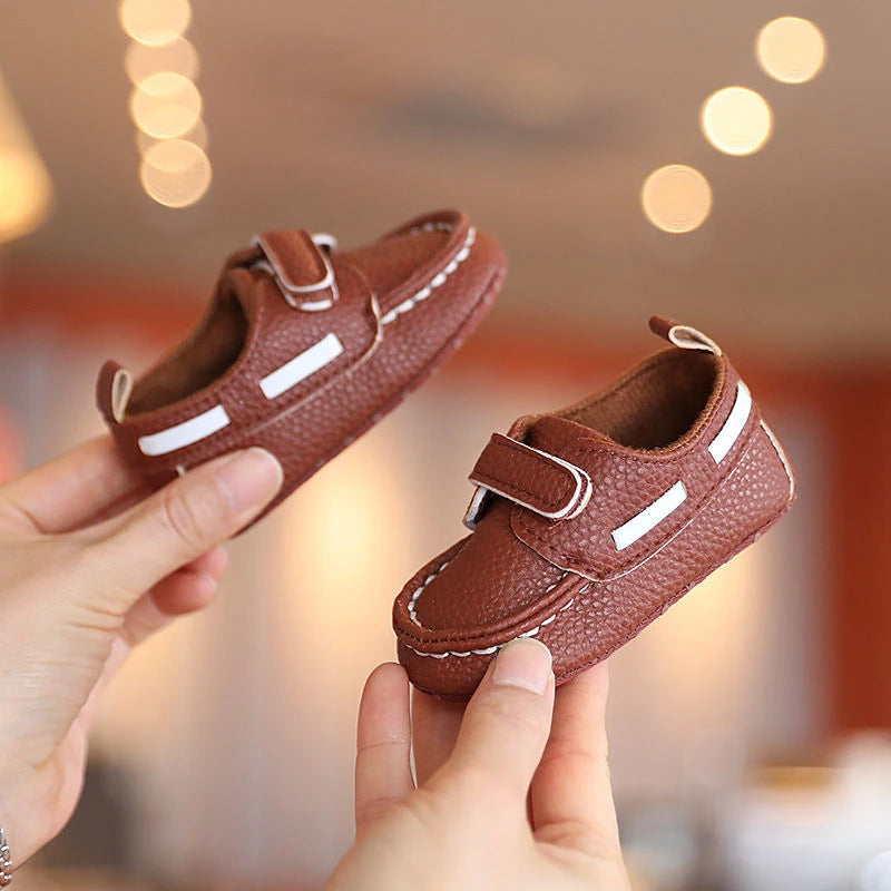 Baby Christening Shoes (0–18M) – PU Leather Moccasins for Boys & Girls