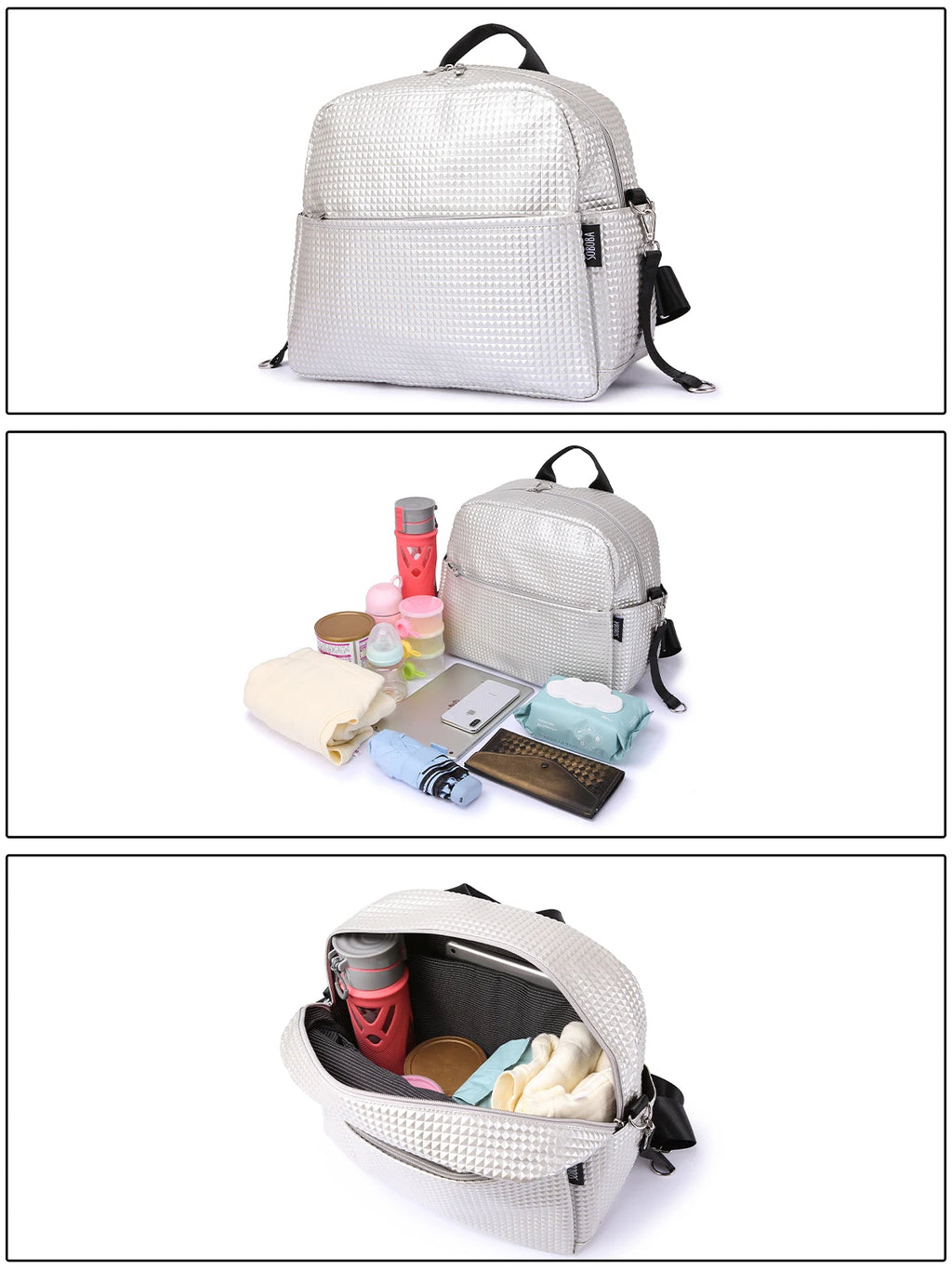 Soboba Stylish Mother Diaper Bag – Waterproof, Large Capacity Fashion Nappy Backpack