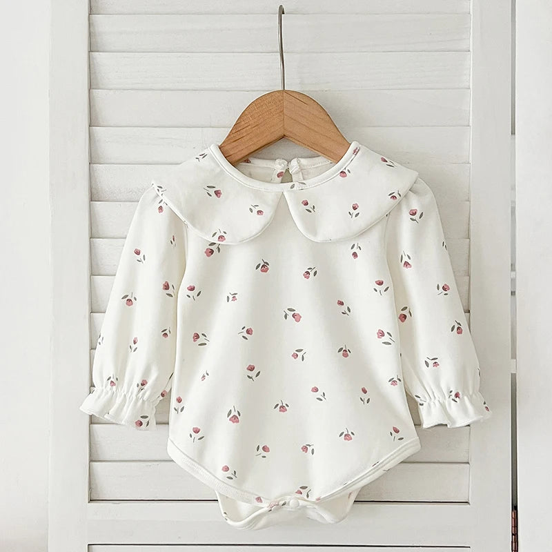 Newborn Baby Girl Romper & Hat, Spring 2PCS Outfit