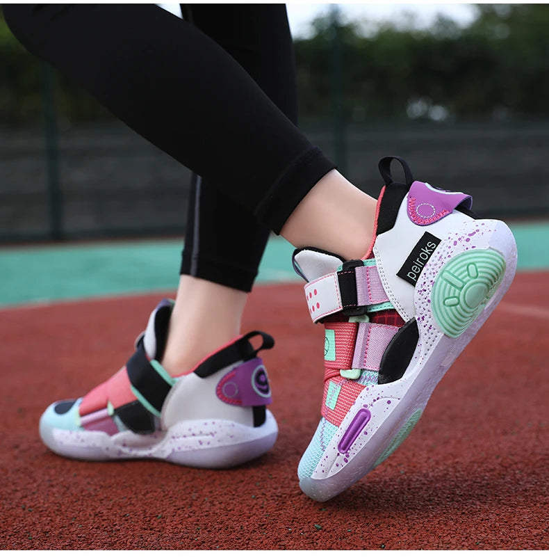 Kids’ Basketball Sneakers – Lightweight, Non-Slip Sports Shoes