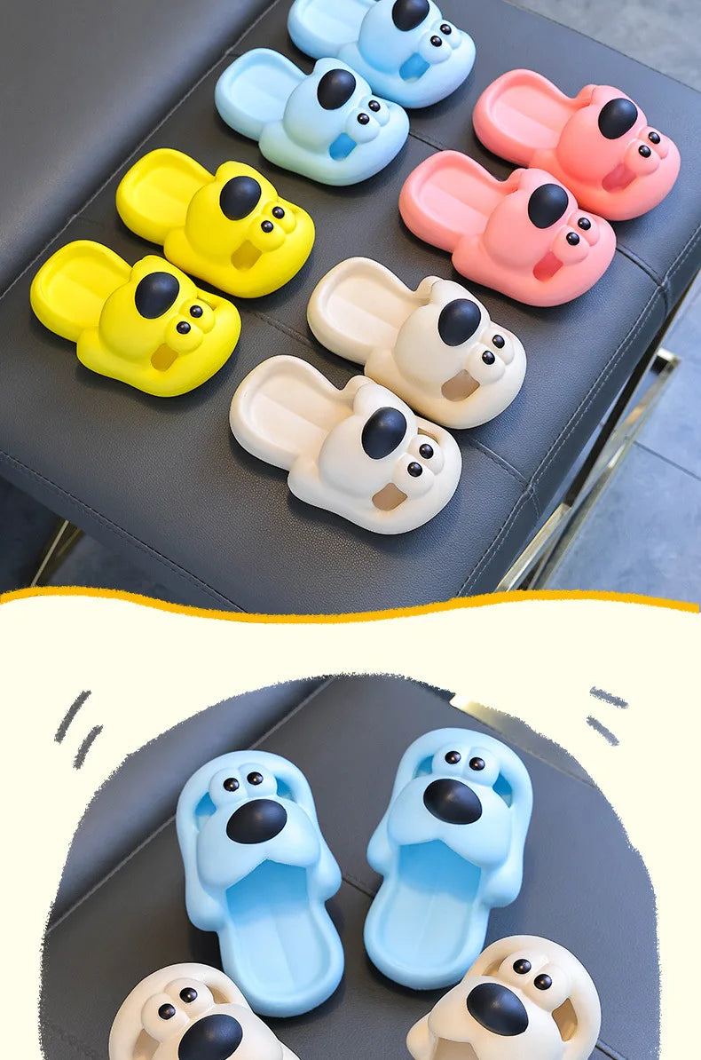 Kids Cartoon Puppy Slippers – Soft Non-Slip Indoor Flip-Flops