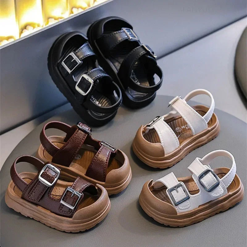 Kids’ PVC Summer Sandals – Buckle, Non-Slip, Waterproof